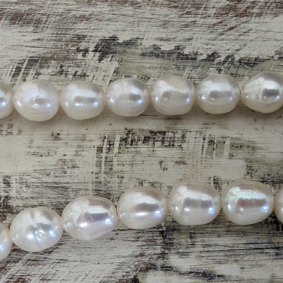 Fresh Water Pearl Monogram Gold Tone Necklace - Picture 7 of 8